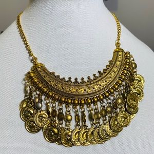 Boho gold necklace